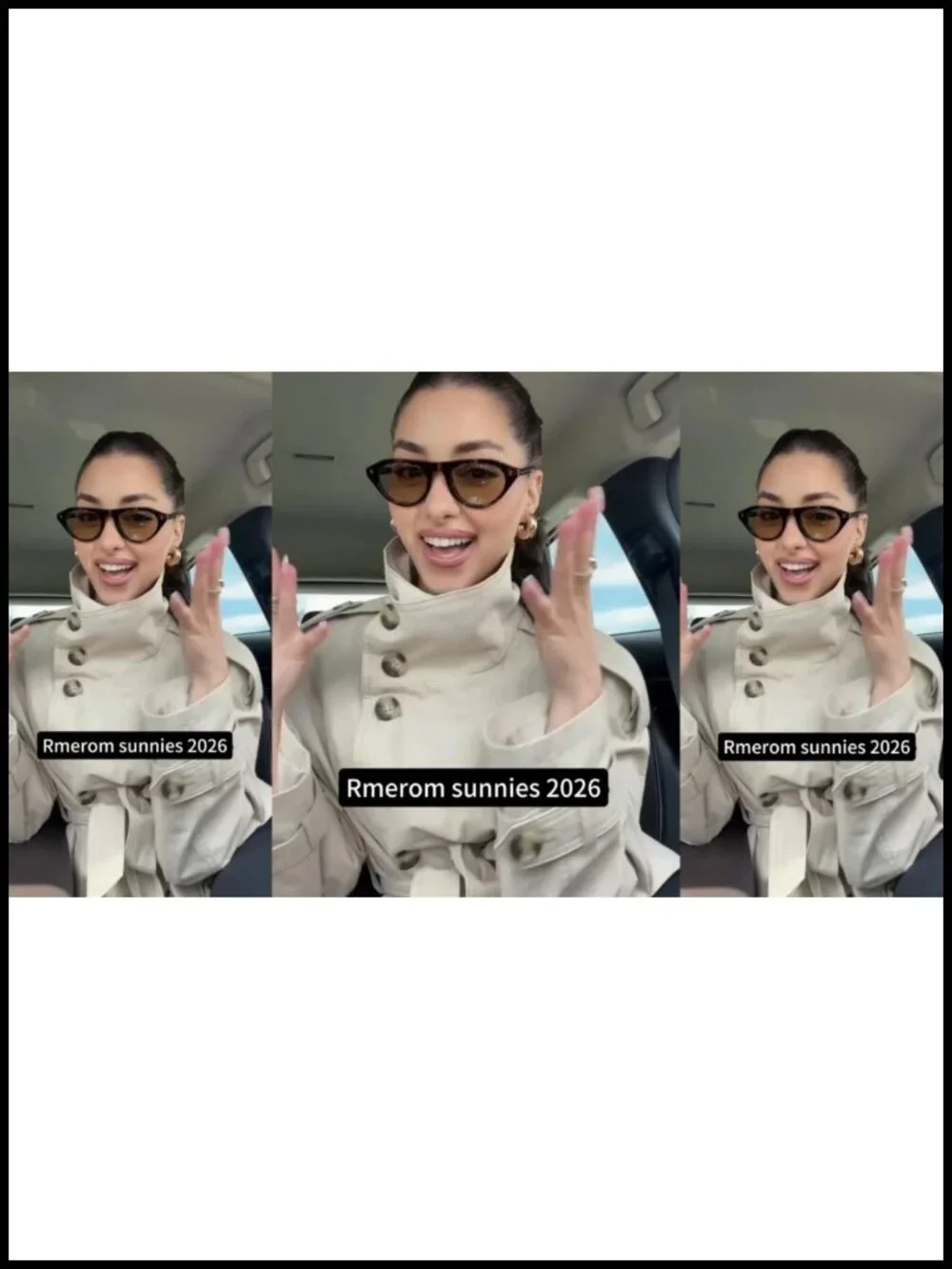 Retro Oval Cat Eye Sunglasses with UV400 Protection Lightweight